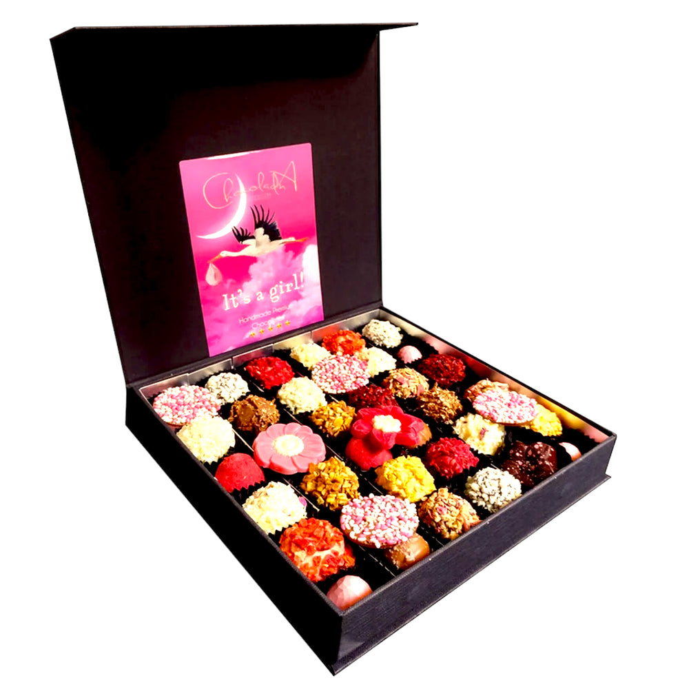 IT'S A GIRL! - Birth Mix Truffles & Pralines - EXTRA LARGE (49 pieces)