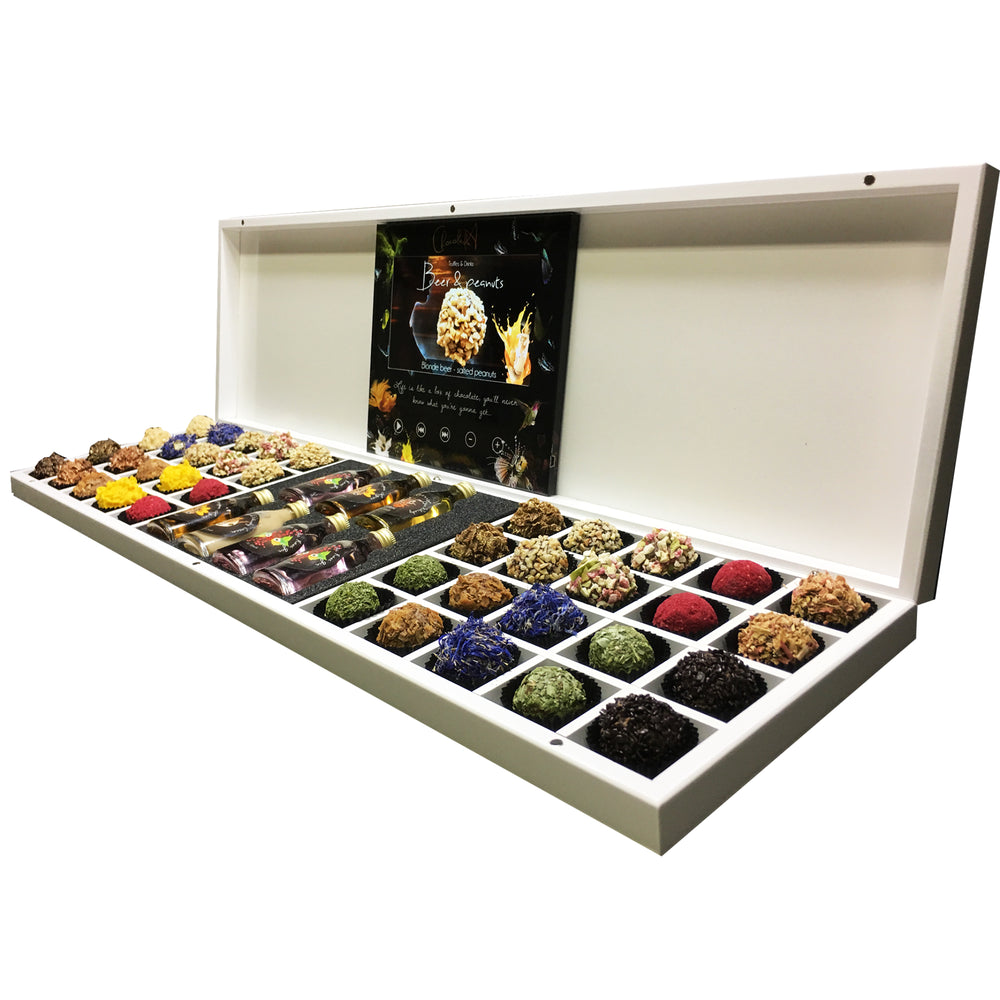 Design Chocolate box with TV screen and Ladna Drinks (refill box)